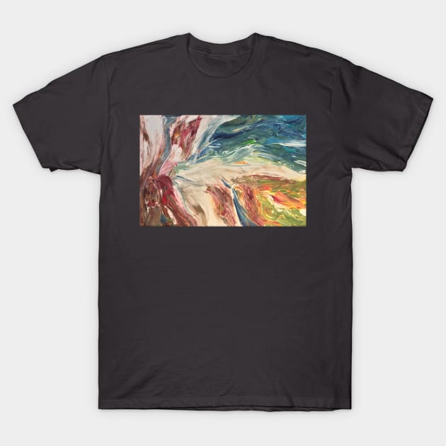 Fall Color Abstract Palette Knife Painting T-Shirt by InalterataArt